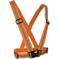 弹性安全吊带,高能见度的橙色,银反射颜色,一大小SFJ603 | TENAQUIP