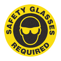 “安全眼镜”地板标志、胶粘剂、英语与象形图SFU879 | TENAQUIP