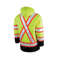 站安全的皮大衣,高能见度Lime-Yellow,大,CSA Z96类2 - 2级SGG827 | TENAQUIP