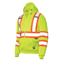 拉链前安全羊毛帽衫、聚酯、高能见度Lime-Yellow,大型SGH082 | TENAQUIP