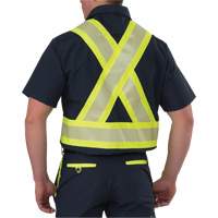 防破裂的高能见度短袖衬衫,聚酯,小,深蓝色SGN915 | TENAQUIP