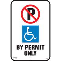 通过只允许“停车标志,18“x 12”,铝、英语与象形图SGP338 | TENAQUIP