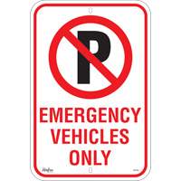 仅禁止停车”急救车辆”的标志,18“x 12”,铝、英语和象形图SGP344 | TENAQUIP