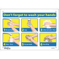 “别忘了洗手”象形图,7“x 10”,铝、英语和象形图SGU292 | TENAQUIP