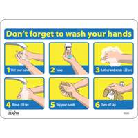 “别忘了洗手”象形图符号,10“x 14”、乙烯、英语与象形图SGU296 | TENAQUIP