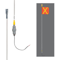 全天候Super-Duty警告鞭子在恒定的LED灯,春天山,12”高,橙色反光X SGY860 | TENAQUIP