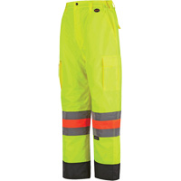 魁北克冬季交通管制裤子,聚酯,X-Small,高能见度Lime-Yellow SHA730 | TENAQUIP