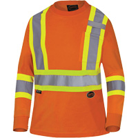 鸟瞰的女性的安全t恤,聚酯,3从小到大,高能见度橙色SHD023 | TENAQUIP