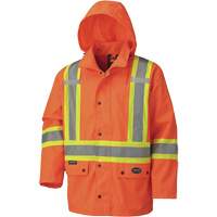 450 d防水安全与可拆卸罩夹克,聚酯,高能见度橙色,中SHD299 | TENAQUIP