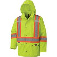 450 d防水安全与可拆卸罩夹克,聚酯,高能见度Lime-Yellow小SHD306 | TENAQUIP