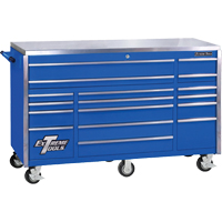 前专业系列三重银行滚动工具柜,17个抽屉,72 dx 44-3/4“W x 30 H,蓝色TEP632 | TENAQUIP