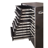 RX系列滚动工具柜,19个抽屉,72 dx 47“25 W x H,黑色TEQ505 | TENAQUIP