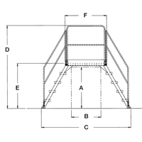 交叉阶梯,66 - 1/2“整体跨越,30“H x 36 D, 24”一步宽度VC443 | TENAQUIP