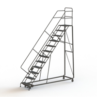 重型安全坡梯、12步骤,锯齿叶缘,50°斜面,120“高VC587 | TENAQUIP
