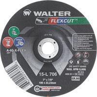 Flexcut™抑郁中心磨轮,7”,60粒,氧化铝,7/8”,8600 RPM,类型29 VV141 | TENAQUIP