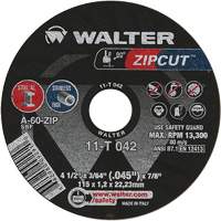 Zipcut™截止,4 1/2“x”3/64, 7/8“阿伯,类型1,氧化铝,13300 RPM VV150 | TENAQUIP