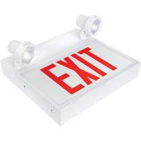 Exit Sign with Security lights, LED, Battery Operated/Hardwired, 12-1/10